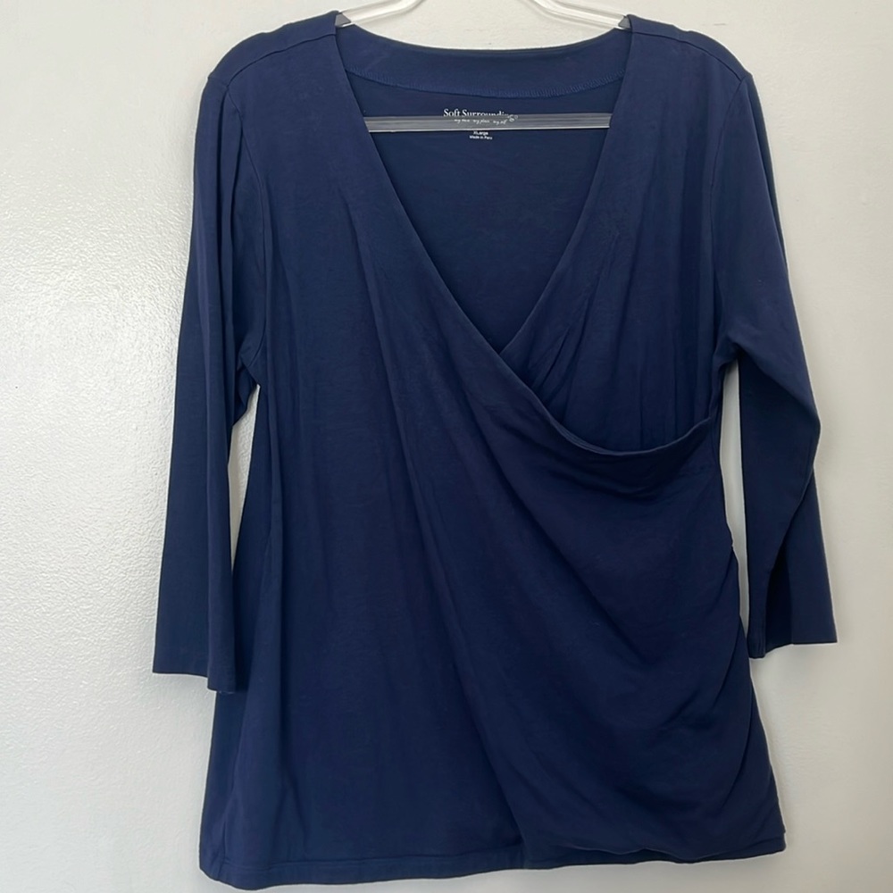 Soft Surroundings top blue XL